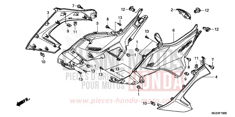 COUVERCLE LATERAL de NC700X Boîte Méca PEARL SUNBEAM WHITE (NHA66) 2012